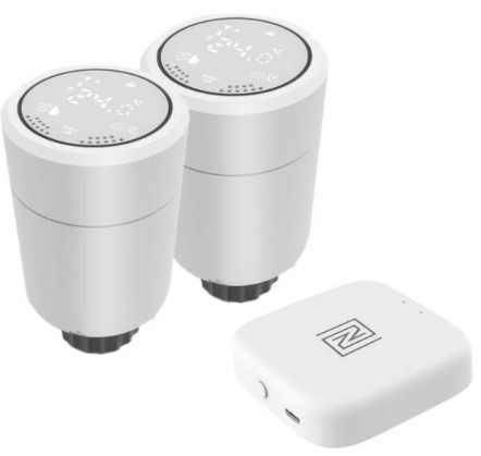 Bezdrátová termohlavice IMMAX NEO SMART 2x hlavice Zigbee + SMART NEO BRIDGE PRO v2, TUYA