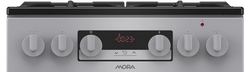 Kombinovaný sporák Mora K 8668 B1S Inoxlook Kombinovaný sporák Mora K8668B1S, ovládací panel