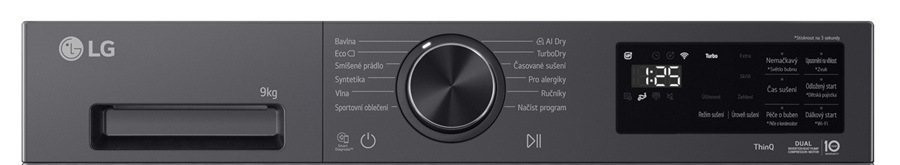 Sušička prádla LG RHX5009TBB černá Ovládací panel sušičky prádla LG RHX5009TBB