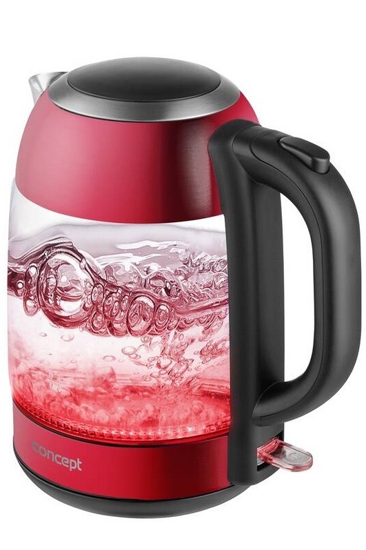 Rychlovarná konvice Concept RK4081 červená/sklo