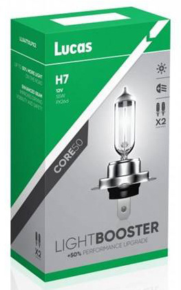 Autožárovka Lucas LightBooster H7 12V 55W +50% 2ks
