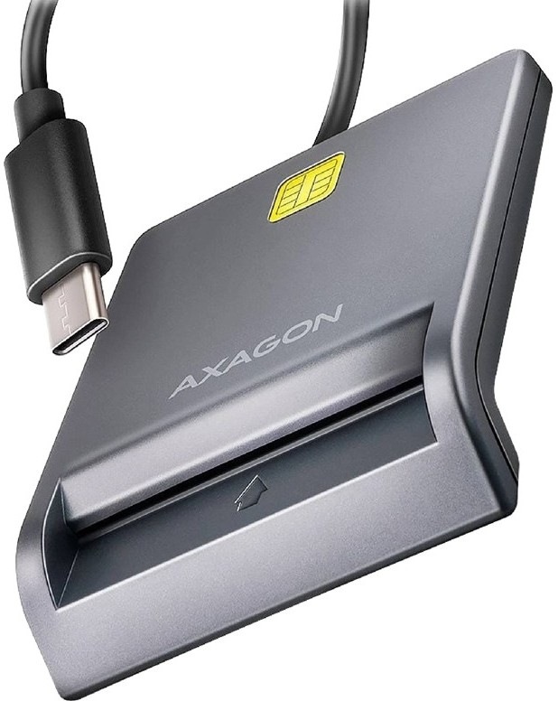 Kompaktní stolní čtečka čipových karet Axagon CRE-SM3TC FlatReader