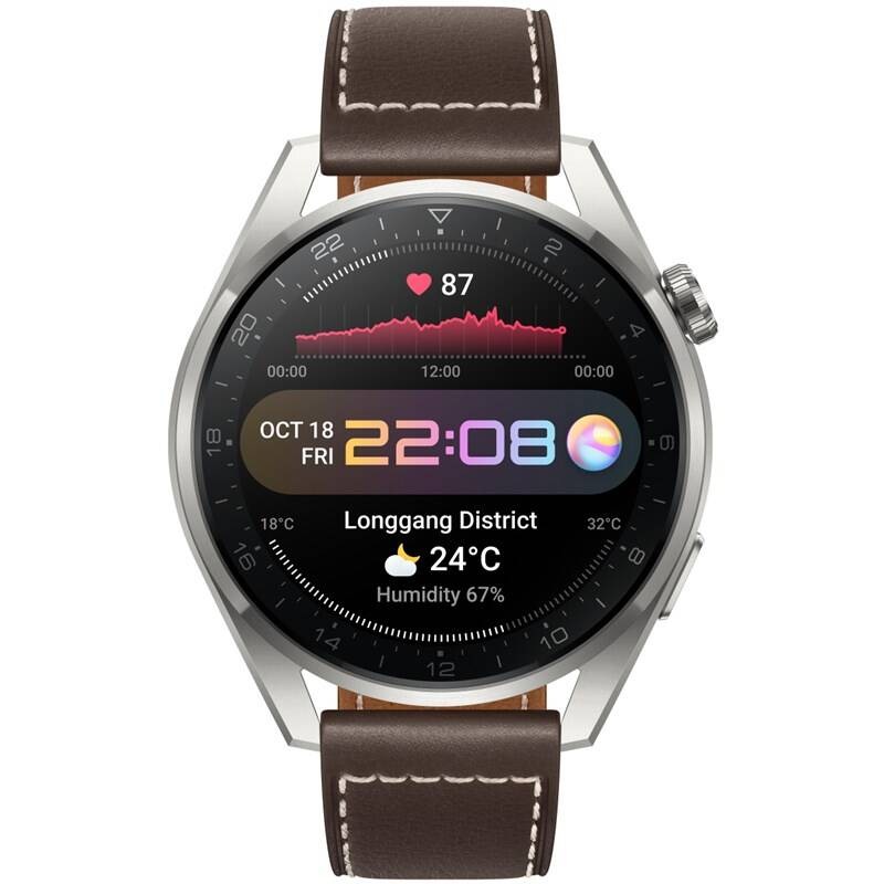 Chytré hodinky Huawei Watch 3 Pro - Brown Leather