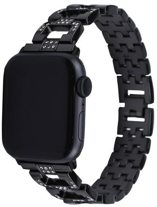 Řemínek WG chain, kovový, na Apple Watch 42/44/45/49 mm + adapter černý