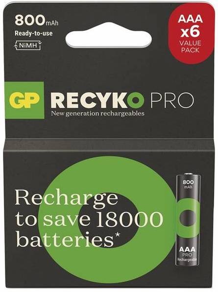 Baterie nabíjecí GP ReCyko Pro AAA (HR03), 6 ks