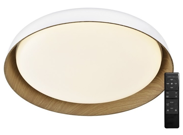Stropní svítidlo Top Light Satellite 40B RC, 36W, 3600lm, 43cm, s dálkovým ovládačem, stmívání, teplá/neutrální/studená bílá bílé/hnědé