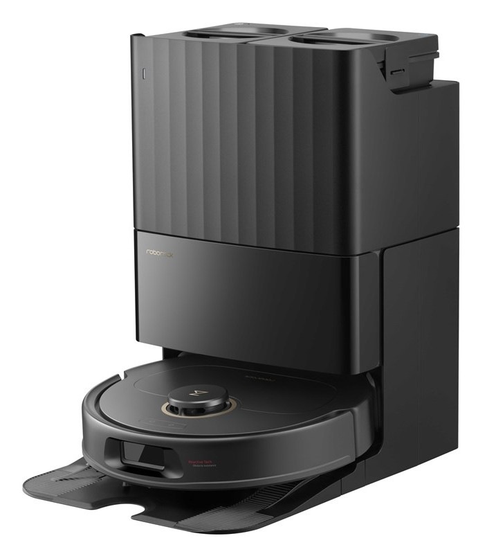 Robotický vysavač se stanicí Roborock Qrevo C Pro Black, černá barva.