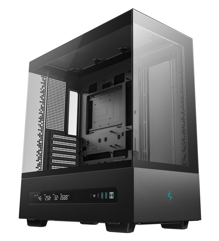 PC skříň DeepCool CH690 Digital, černá barva.