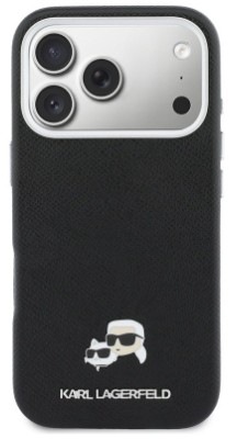 Kryt na mobil Karl Lagerfeld PU Karl and Choupette Heads Pins MagSafe na Apple iPhone 17 Pro černý Kryt na mobil Karl Lagerfeld PU Karl and Choupette Heads Pins MagSafe na Apple iPhone 17 Pro - černý
