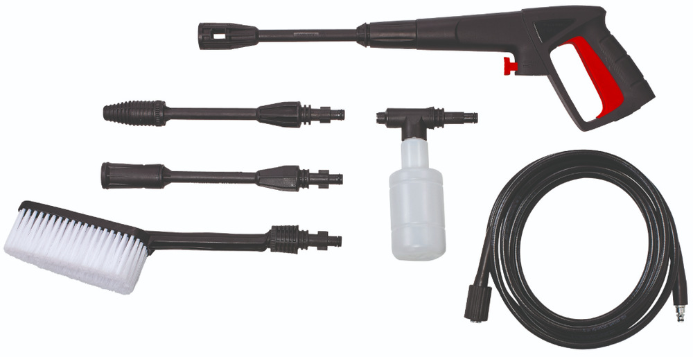 Příslušenství vysokotlakého čističe Einhell Expert TC-HP 130 včetně trysek, kartáče a hadice