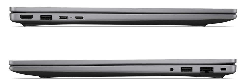 Notebook HP 200 G2a 16" šedý Zavřený notebook HP 200 G2a z obou profilů