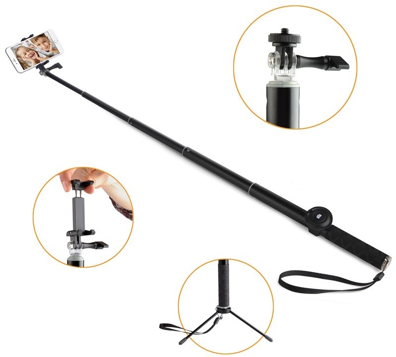 Selfie tyč GoGEN 4 teleskopická, bluetooth černá
