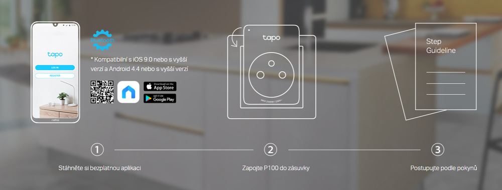 Chytrá zásuvka TP-Link Tapo P100, 2ks bílá Chytrá zásuvka TP-Link Tapo P100, 2ks bílá