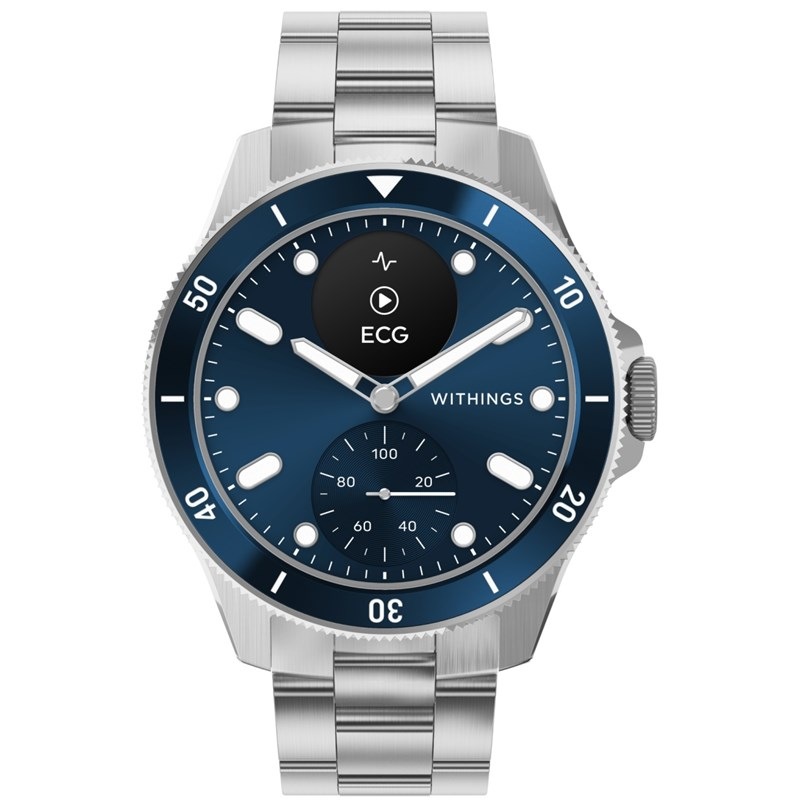 Chytré hodinky Withings Scanwatch Nova 42 mm stříbrné/modré
