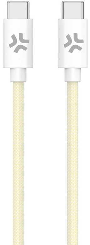 Kabel Celly USB-C/USB-C, opletený (bavlněný) o výkonu 60 W a délce 1,5 m