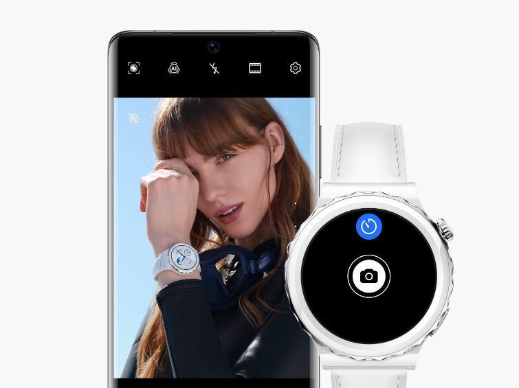 Chytré hodinky Huawei Watch GT3 Pro 43 mm - Gold Bezel White Ceramic Case + White Ceramic Strap