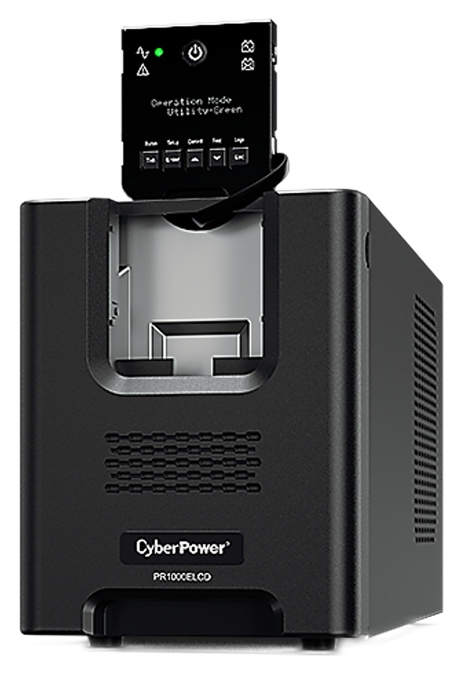 Záložní zdroj CyberPower Professional Tower LCD 1000VA/900W černý Cyber Power Systems Professional Tower má odnímatelný LCD displej