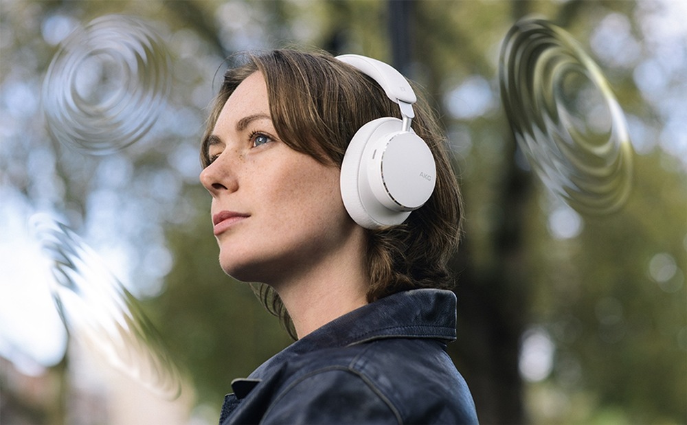 Sluchátka AKG N9 Hybrid bílá Ilustrace prostorové zvuku sluchátek přes uši AKG N9 Hybrid
