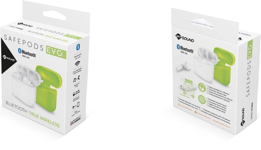 Sluchátka Meliconi Safe Pods Evo bílá/zelená Meliconi Safe Pods Evo