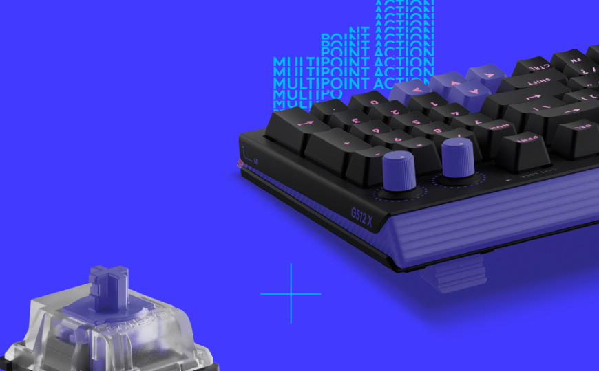 Klávesnice Logitech G512 X 75, US INTL layout, Tactile bílá Logitech G512 X 75 s otočnými ovladači