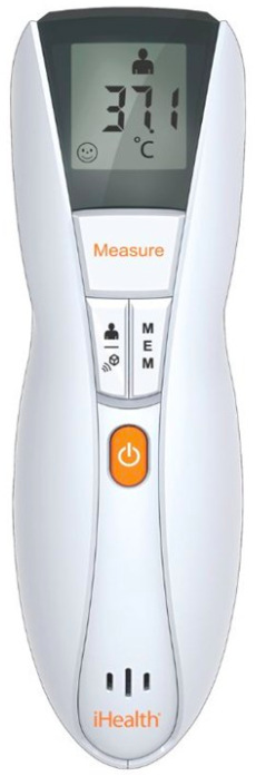 Bílý bezkontaktní infračervený teploměr iHealth IH-NT13B ThermoPro s displejem