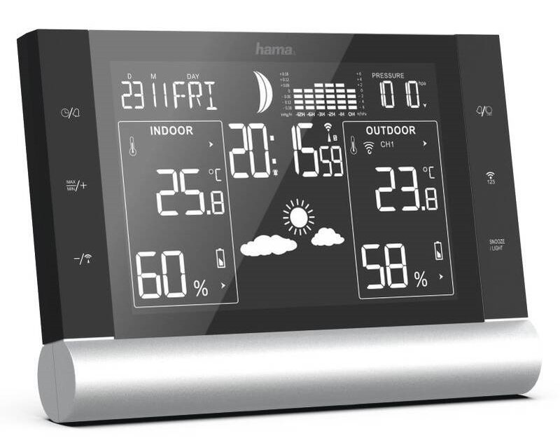 Meteorologická stanice Hama Black Line Plus černá Meteorologická stanice Hama Black Line Plus černá