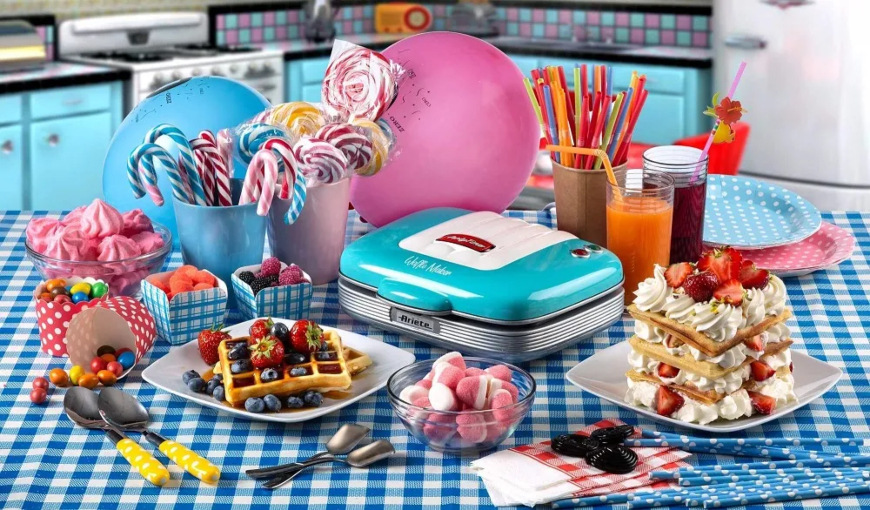 Ariete Party Time Waffle Maker 1973/01, modrá