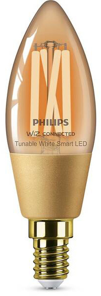 Chytrá žárovka Philips Smart LED 4,9W, E14, jantarové sklo, Tunable White