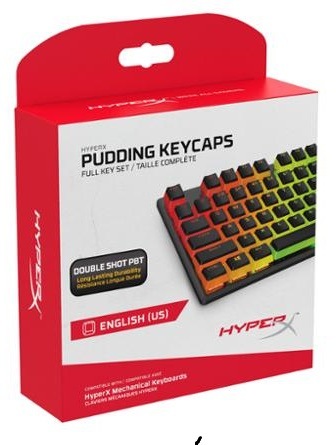Klávesy HyperX Pudding Keycaps Full Key Set, PBT, US černé