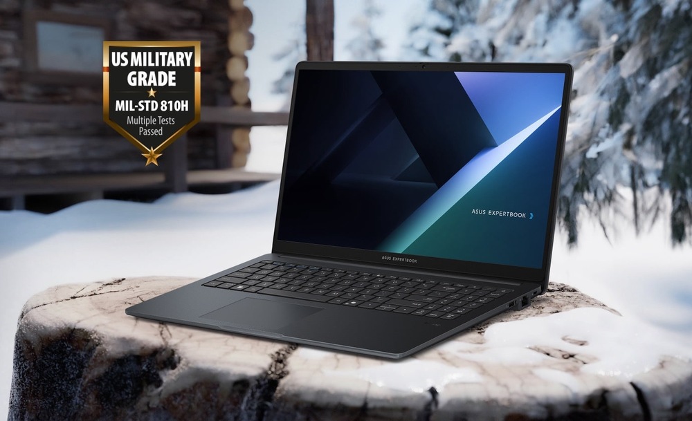Odolnost notebooku Asus ExpertBook B1 s armádní certifikací