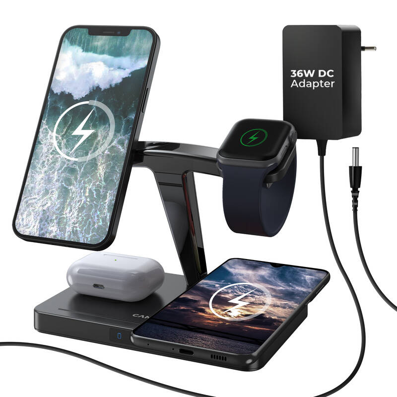 Bezdrátová nabíječka Canyon WS-404B 4v1, Apple MagSafe černá