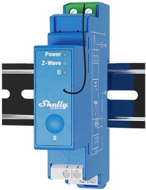 Modul Shelly Qubino Wave Pro 1, spínací modul 1x 16A, Z-Wave - modrý