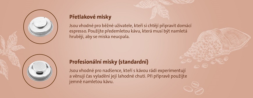 Pákový kávovar ETA Baricelo 7181 90000 nerez Pákový kávovar ETA Baricelo misky
