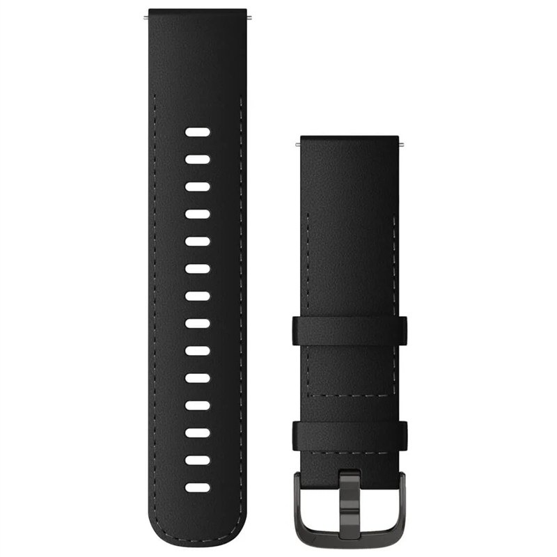 Řemínek Garmin Quick Release (22 mm), kožený, přezka Brushed Slate černý