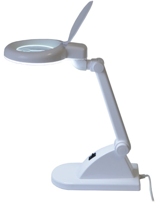 Stolní LED lampička Geti lupa GDM15, 12 dioptrií bílá