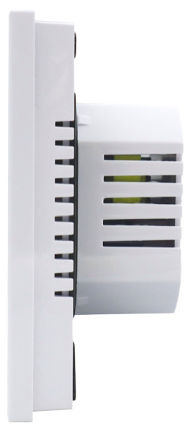 Termostat Elektrobock PT740W-NP WIFI bílý Boční konstrukce termostatu Elektrobock PT740W-NP WiFi pro nástěnnou montáž