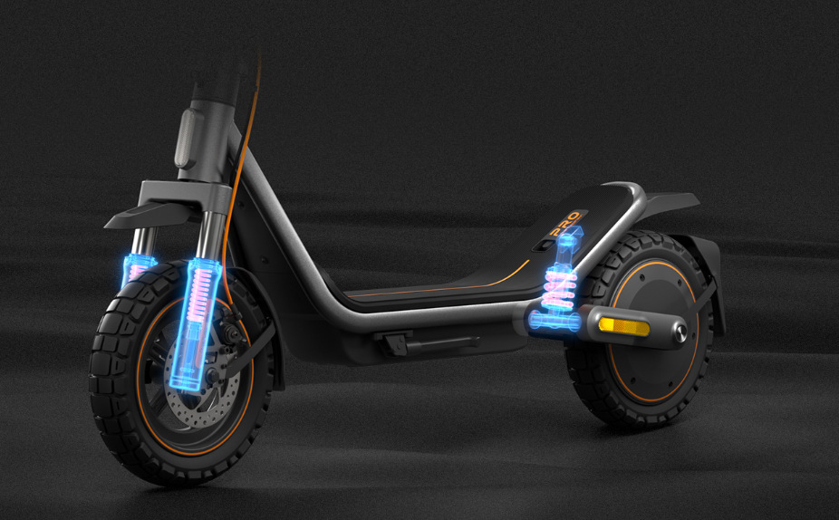 Elektrická koloběžka Xiaomi Scooter 6 Pro černá/šedá Xiaomi Electric Scooter 6 Pro zajišťuje příjemnou jízdu díky odpružení vpředu i vzadu