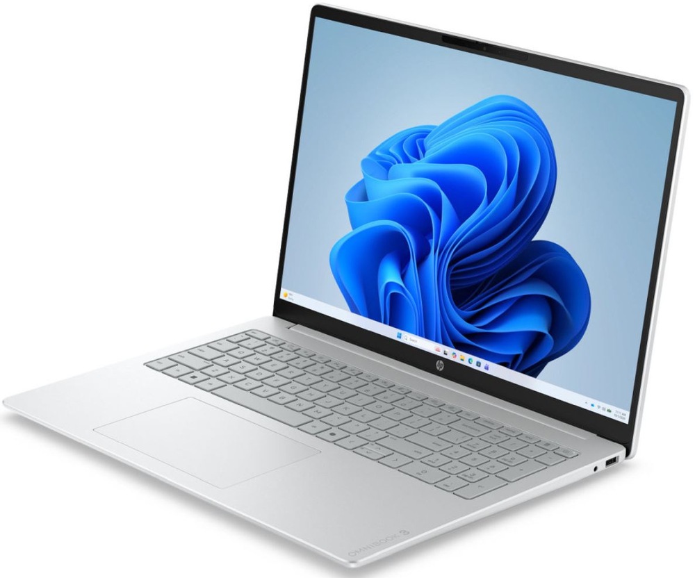 Notebook HP Omnibook 3 16-by0608ncx + Game Pass předplatné na 2 měsíce stříbrný Notebook HP OmniBook 3 v provedení z bočního pohledu