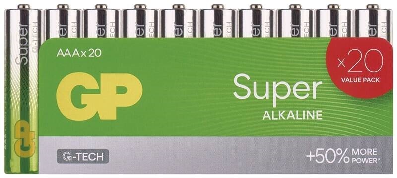 Baterie alkalická GP Super Alkaline AAA (LR03), 20 ks