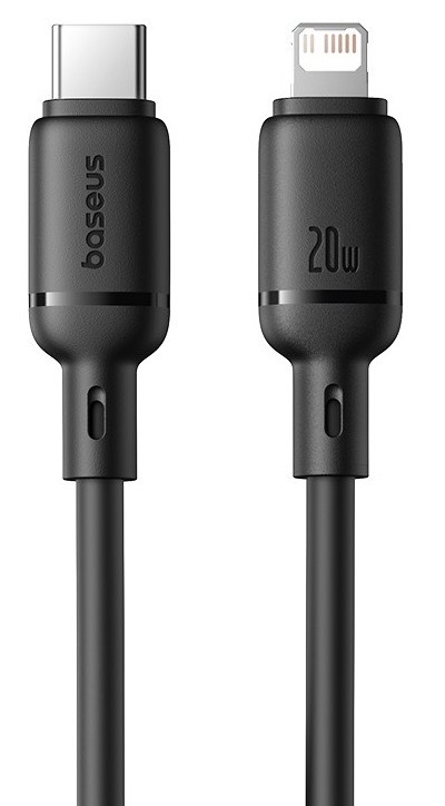 Kabel Baseus Silky USB-C/Lightning, 20W, 1m černý