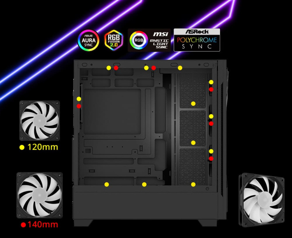 ADATA XPG Starker Air BTF umožňuje osazení až 12 ventilátory