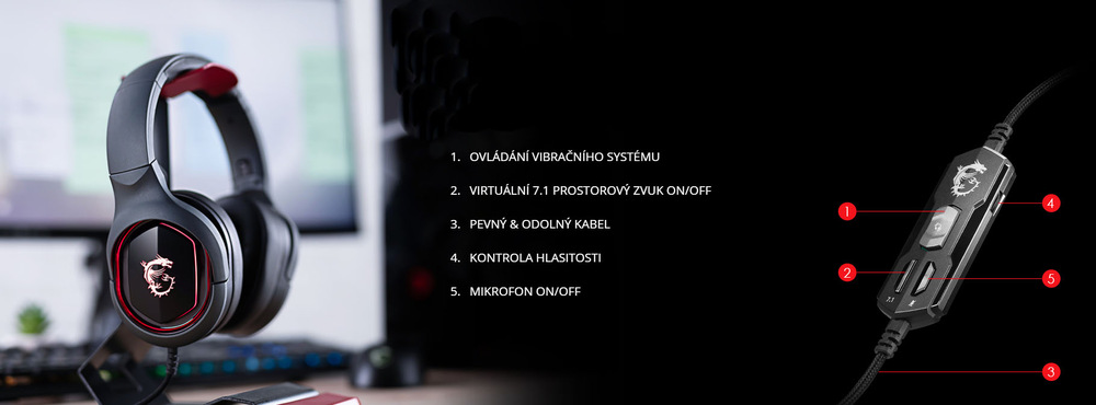 Headset MSI Immerse GH50 černý Headset MSI Immerse GH50 černý
