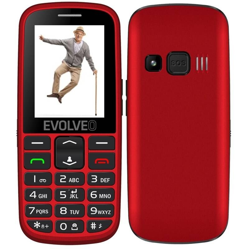 Mobilní telefon Evolveo EasyPhone EG pro seniory červený