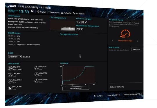 Rozhraní základní desky Asus B650E MAX