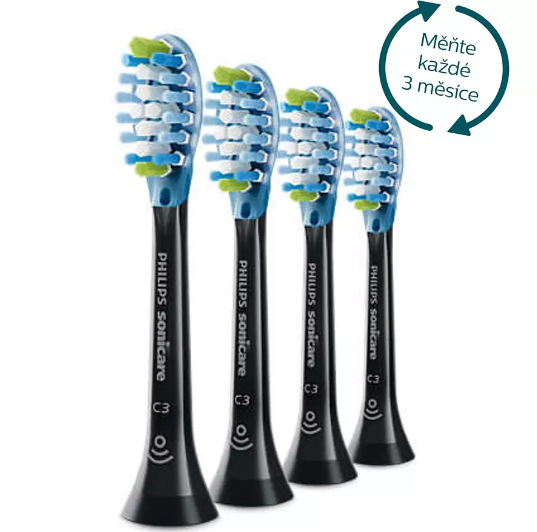 Náhradní hlavice Philips Sonicare Premium Plaque Defense HX9044/33 (4 ks) černá Philips HX904433