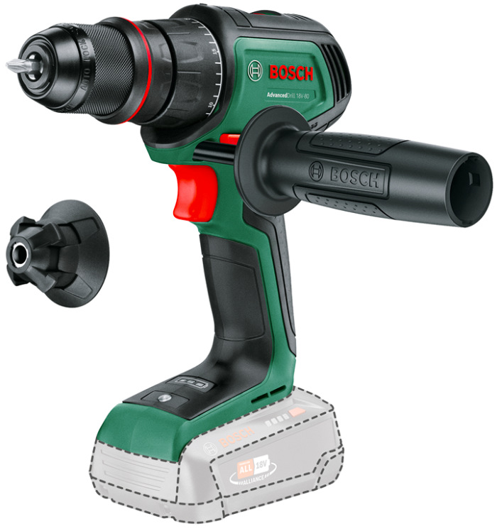Akumulátorový vrtací šroubovák Bosch AdvancedDrill 18V-80 bez baterie v zeleno-černém provedení