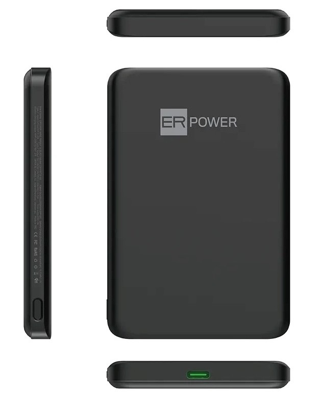 Powerbanka ERPOWER Twiggy Qi2 10000 mAh podporující bezdrátové nabíjení