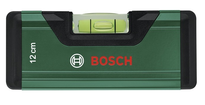 Vodováha Bosch o délce 12 cm, přesnost měření 0,05 mm/m