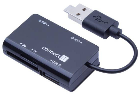 USB Hub Connect IT USB 2.0 / 3x USB 2.0 černý