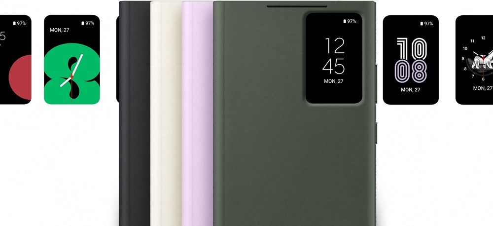 Pouzdro na mobil flipové Samsung Smart View na Galaxy S23 Ultra černé